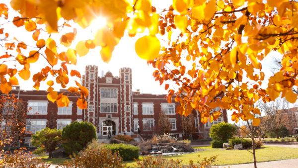 Fall Leaves and Pioneer Hall